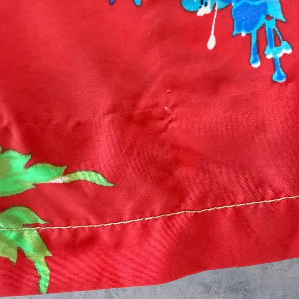 Vintage 90s Polo Ralph Lauren Swim Trunks Shorts Mens Medium M Red Floral Hawaii
